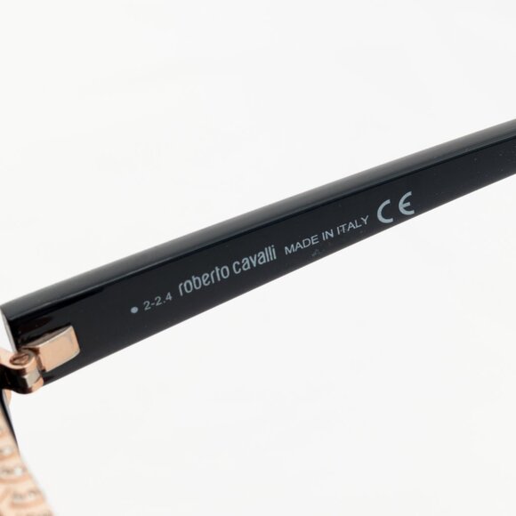 Roberto Cavalli Mekbuda Black Rhinestone Snakeskin-Texture Cat-Eye Sunglasses - Picture 9 of 9